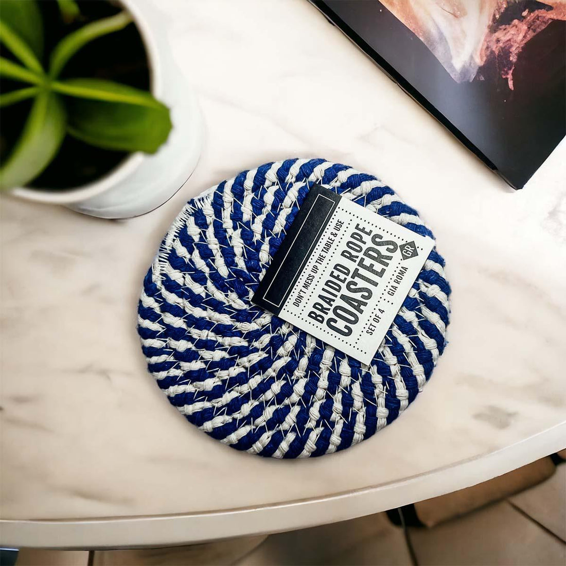 Blue Braided Coasters — alternate product view 35