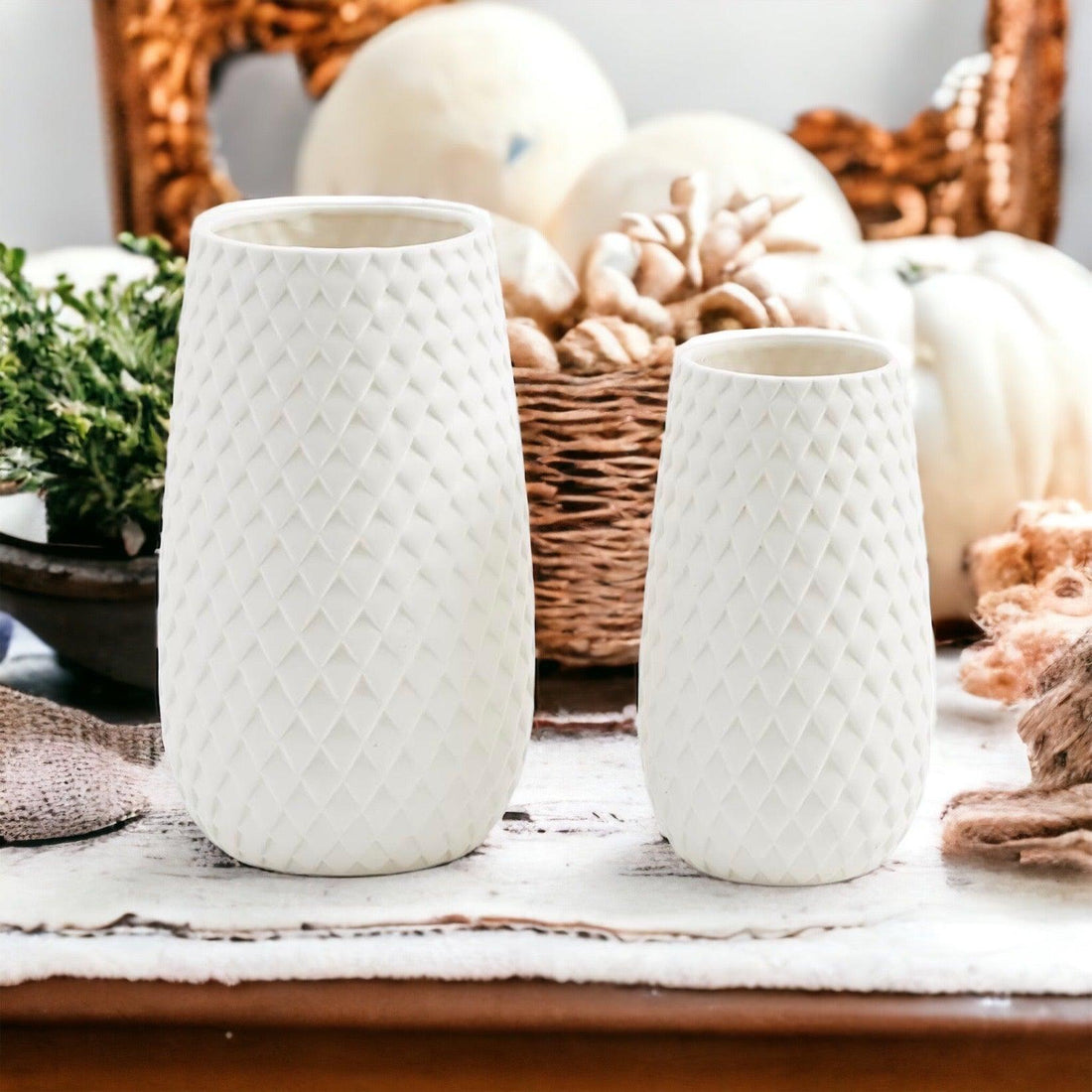 Diamond-Weave Vase