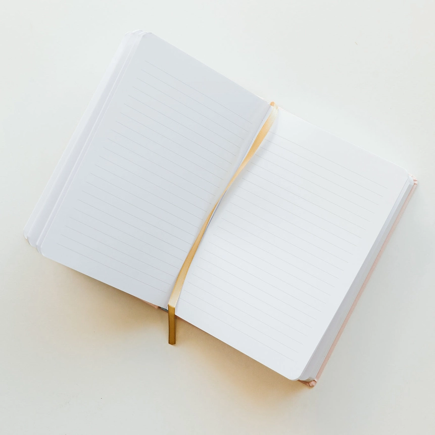 Lined pages and gold ribbon inside Beautiful Girl journal