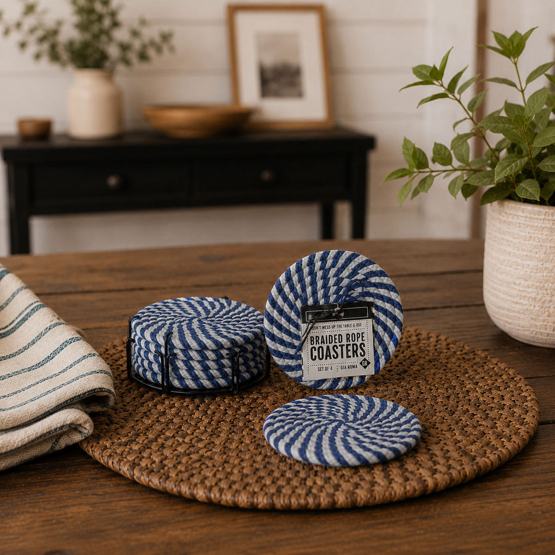 Blue Braided Coasters — alternate product view 6