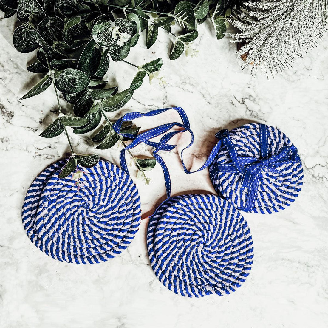 Blue Braided Coasters — alternate product view 30
