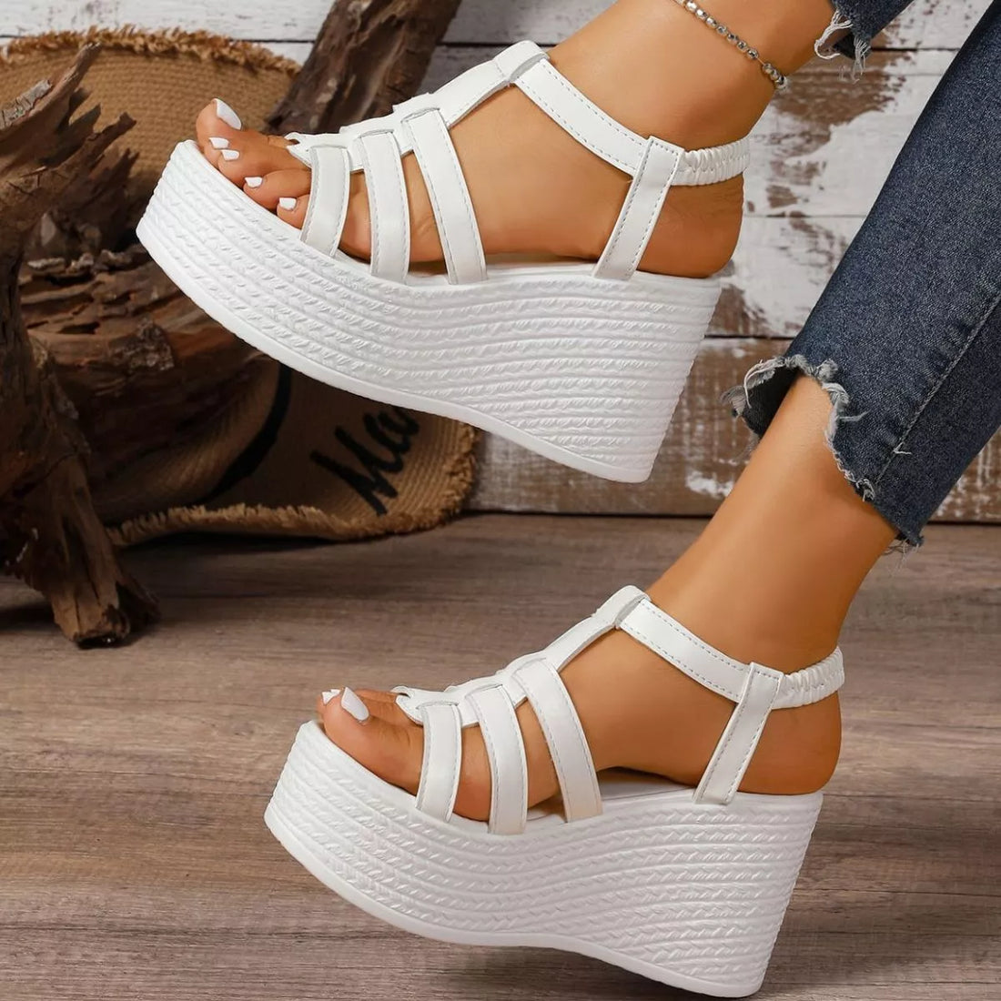 Open-Toe Wedge Sandals — alternate product view 6