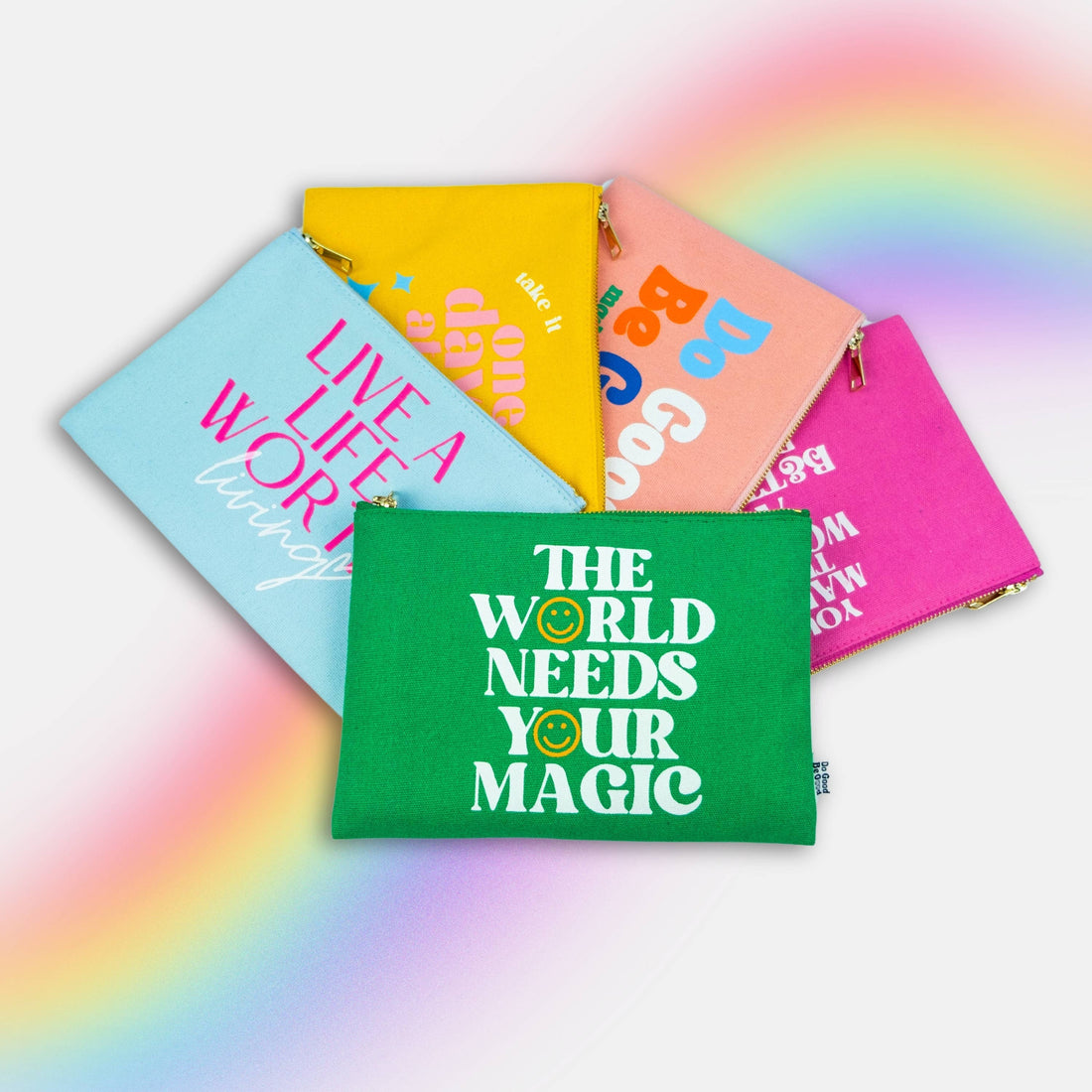 Aqua Live a Life Worth Living pouch by Do Good Be Good