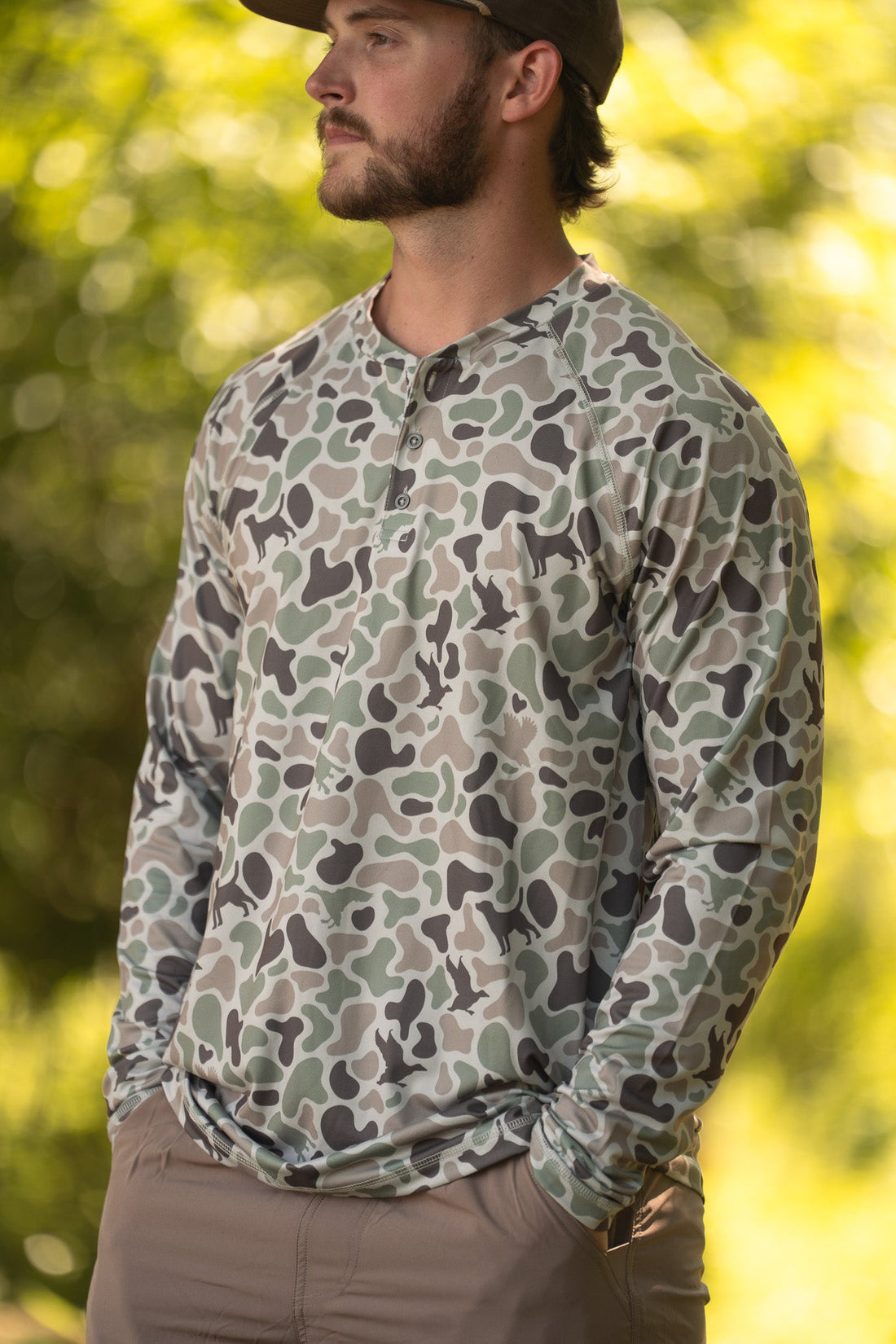 3 Button Henley Diyala Camo by Combat Waterfowl