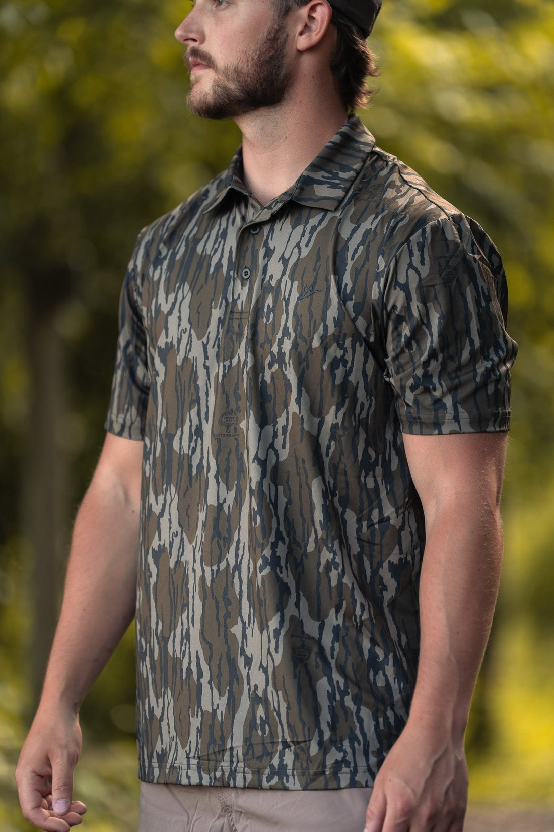 Combat Waterfowl Crosswind Polo in Mossy Oak Bottomland Camo