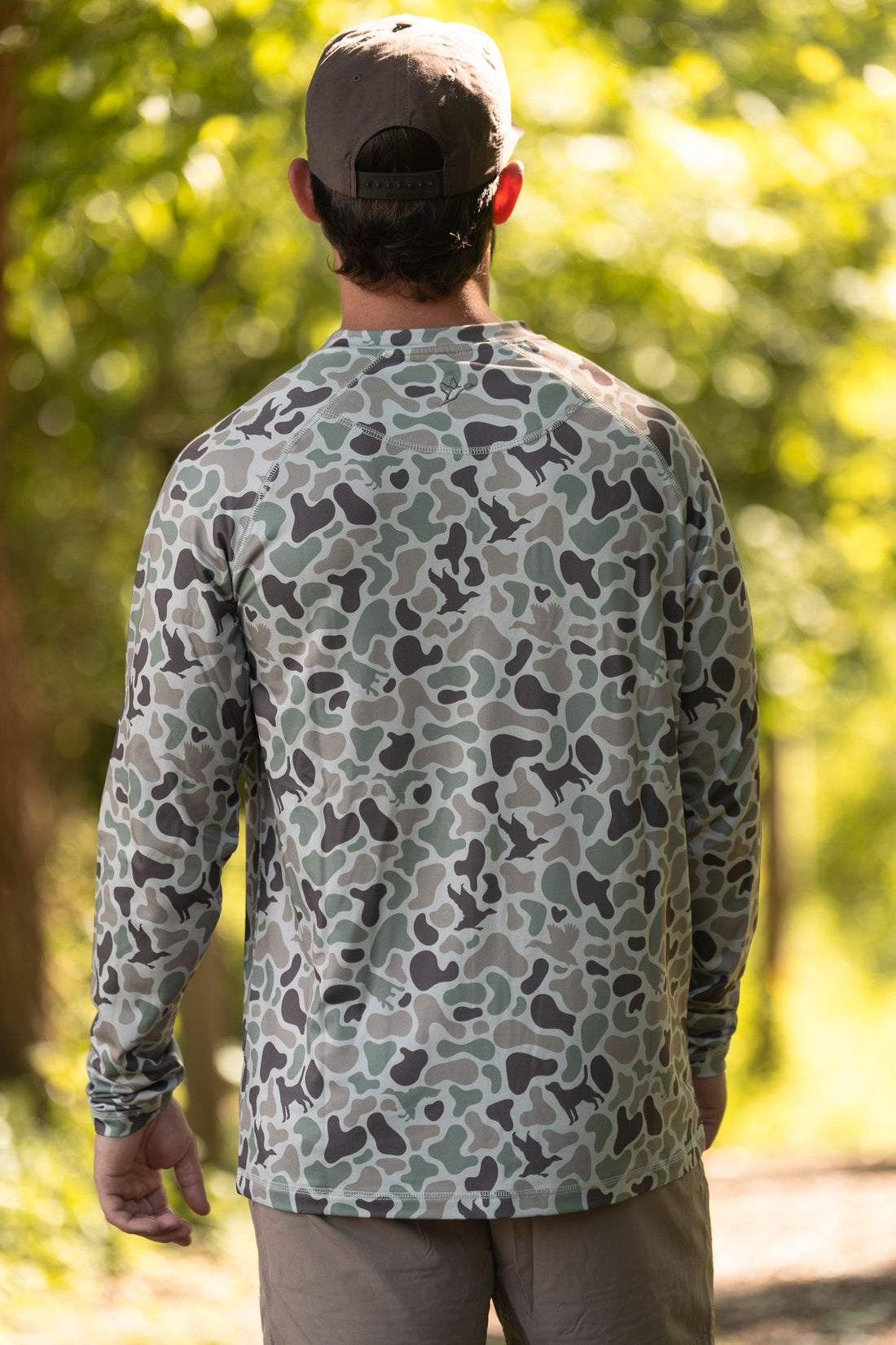 Combat Waterfowl 3 Button Henley Diyala Camo back view