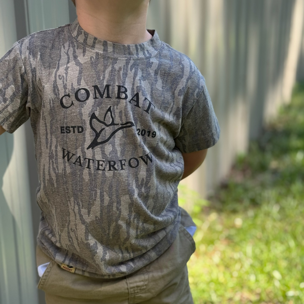 Combat Waterfowl Toddler Mossy Oak Bottomland Washed Out Vintage Logo Tee