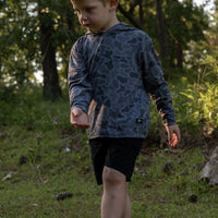 Combat Waterfowl Youth Hooded Performance Shirt Kandahar Camo view 4