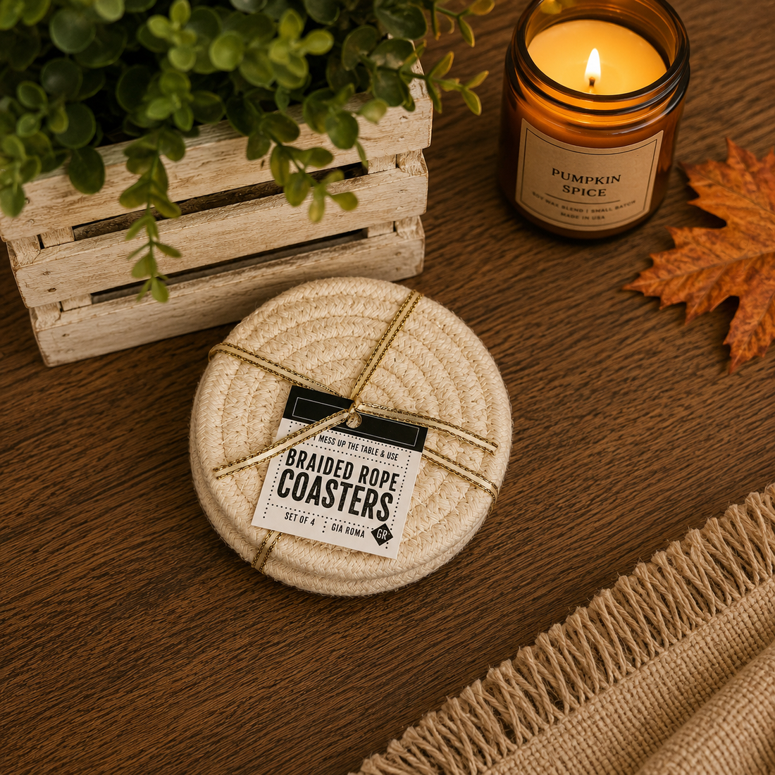 Fall Braided Coaster Set — alternate product view 8