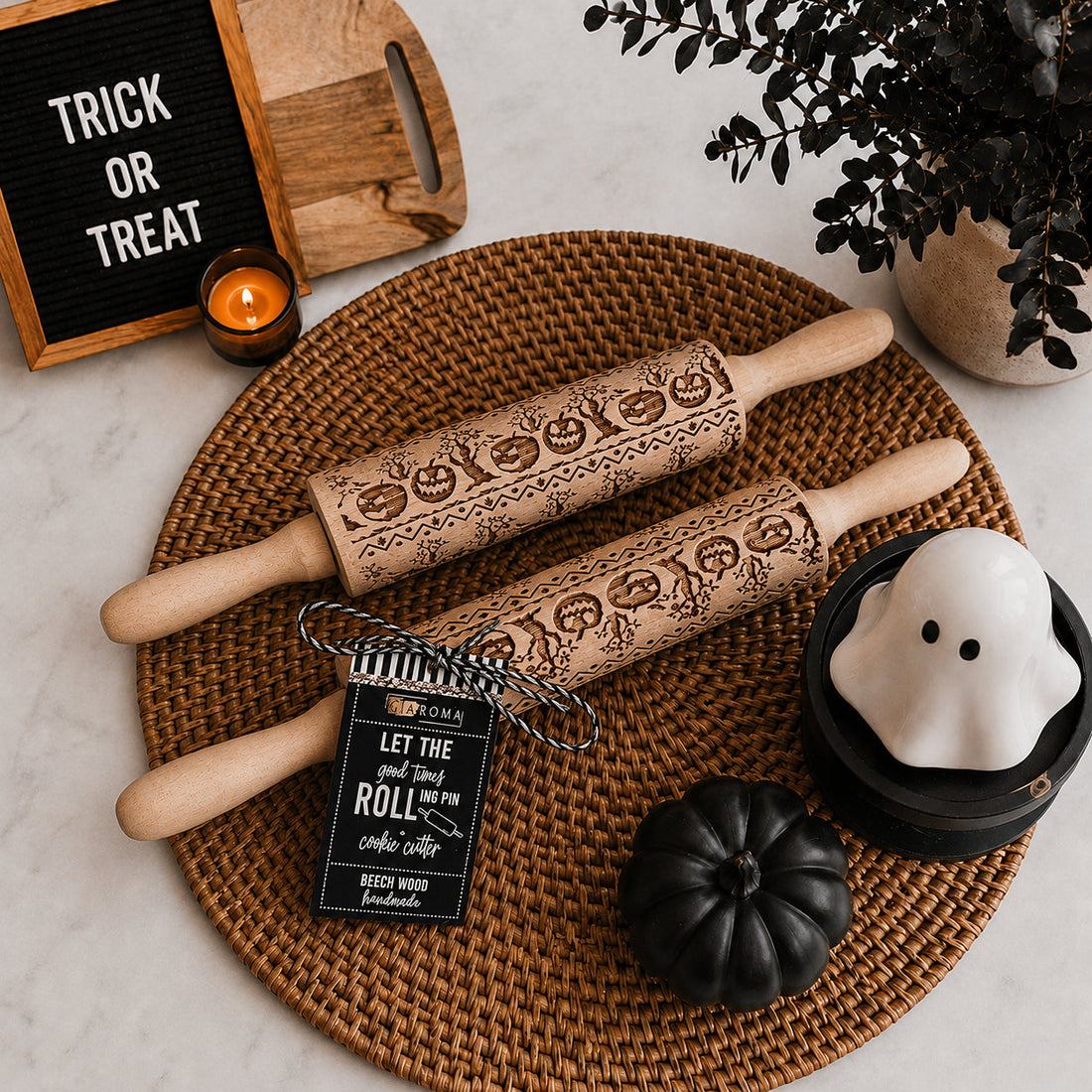 Embossed Halloween Rolling Pin — alternate product view 14
