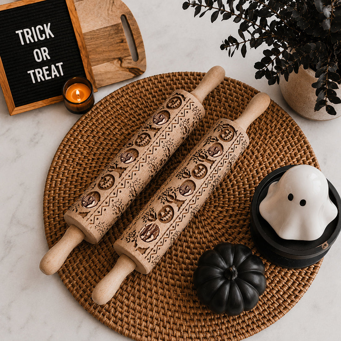 Embossed Halloween Rolling Pin — alternate product view 10