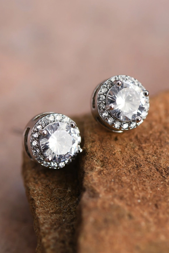 Classic Crystal Halo Stud Earrings
