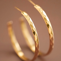 Hammered Gold Hoop Earrings