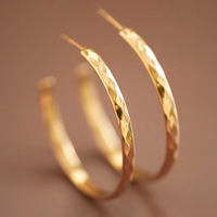 Hammered Gold Hoop Earrings