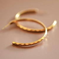 Hammered Gold Hoop Earrings