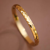 Hammered Gold Hinged Bangle