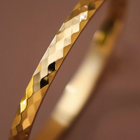 Hammered Gold Hinged Bangle