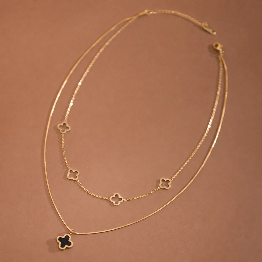 Reversible Clover Layered Necklace