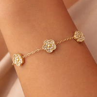 Crystal Flower Chain Bracelet