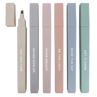 Six muted pastel motivational highlighters