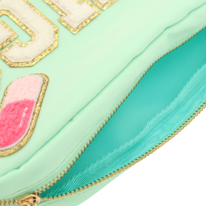 Interior view of teal Drugs pouch