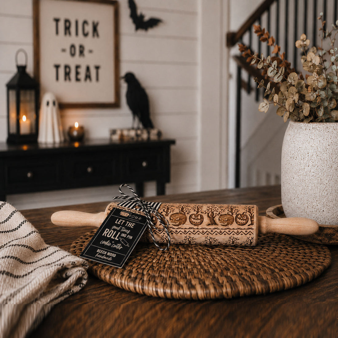 Embossed Halloween Rolling Pin — alternate product view 2