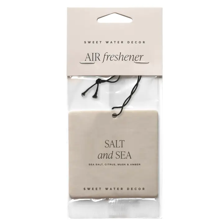 Salt and Sea hanging air freshener packaged