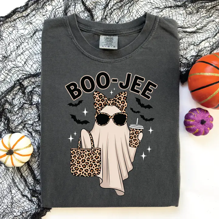 Boo-Jee Leopard Ghost graphic tee