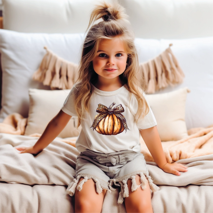 Pumpkin Coquette Bow youth tee