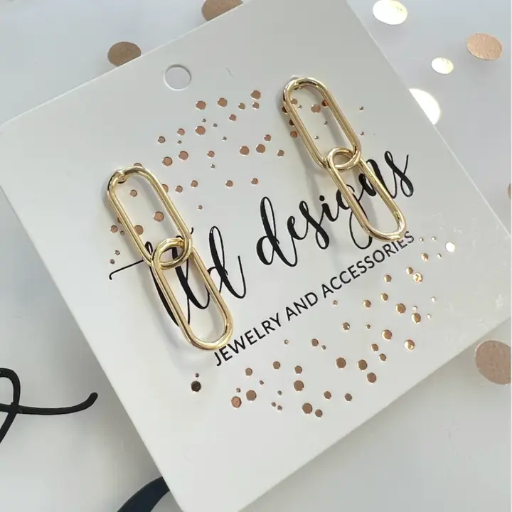 Gold Paper Clip dangle earrings