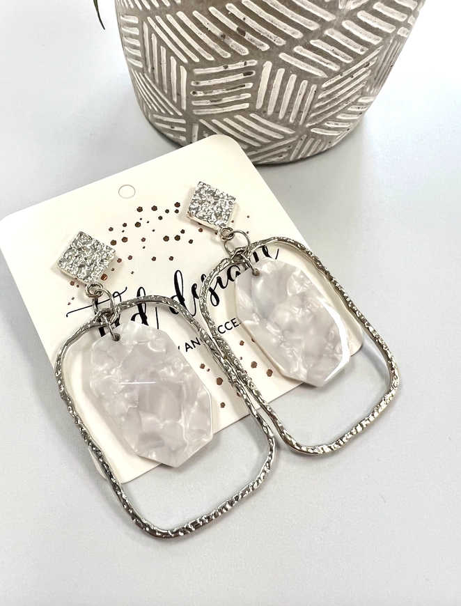 Silver Meg's statement dangle earrings