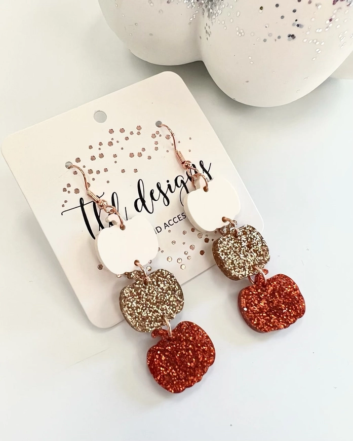 Triple Pumpkin dangle earrings