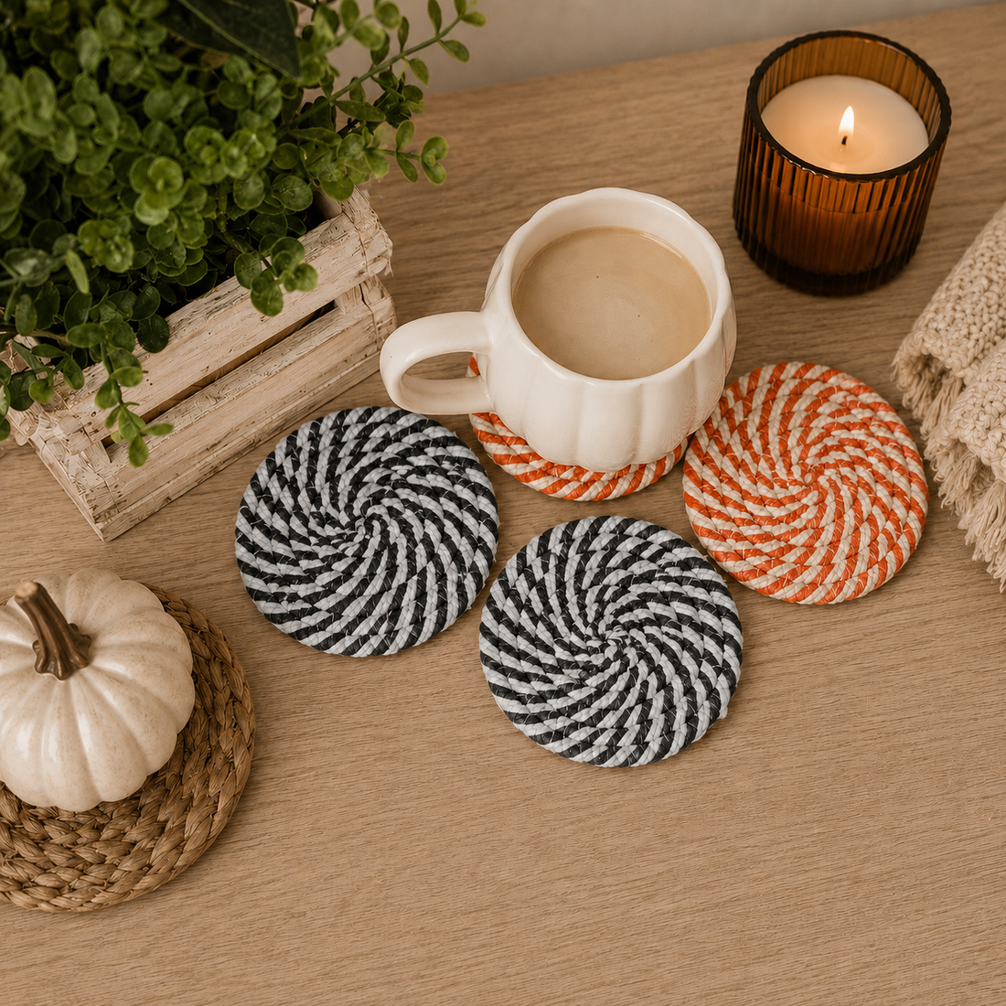 Fall Braided Coaster Set — alternate product view 9