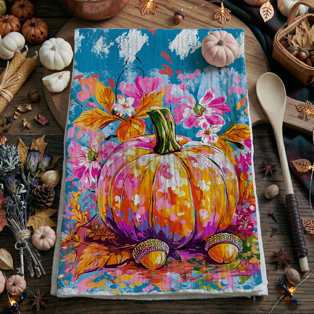 Painted Pumpkin Towel
