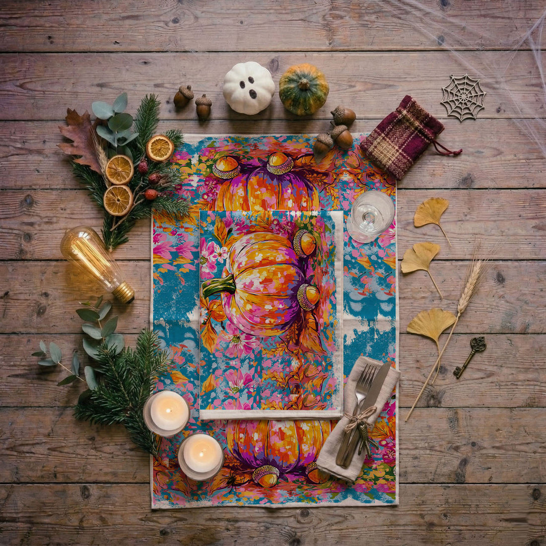 Painted Pumpkin Towel — alternate product view 4